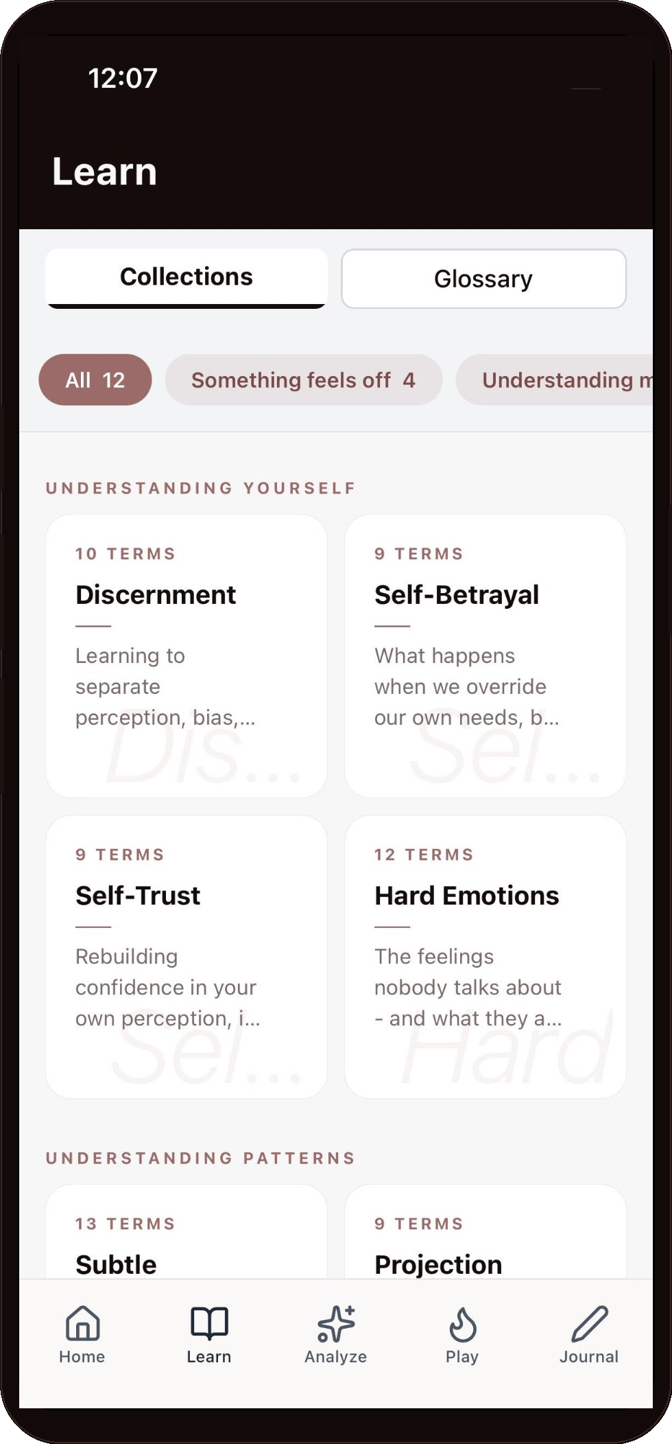 Paira collections screen